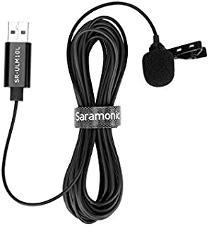 Saramonic Lavalier USB Micrphone for PC, 6M USB-A Laptop Desktop Computer Windows Mac PC Lapel Microphone (19.7ft)