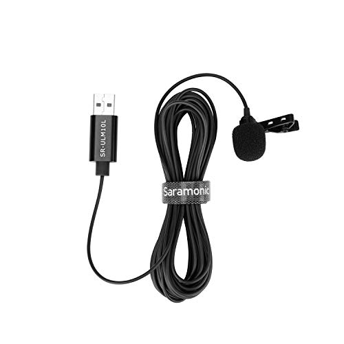 Saramonic Lavalier USB Micrphone for PC, 6M USB-A Laptop Desktop Computer Windows Mac PC Lapel Microphone (19.7ft)