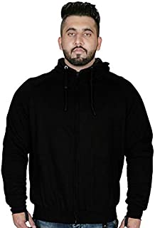 ChoCho Track Motorcycle CE Armored Motorbike Hoodie Protective Fleece Zip up Jacket Lined Black Gray (Large, Black)