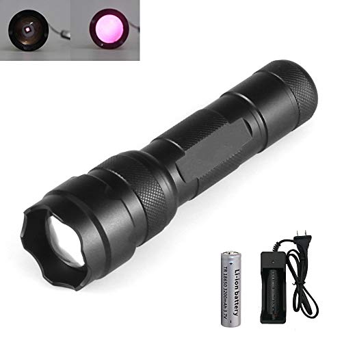 PROFORUS 940nm IR Flashlight for Night Vision, IR Illuminator Flashlights 5W 940nm Infrared Light Torch Zoomable for Coyote Hog Predator Hunting- To be used with Night Vision Device(Battery included)