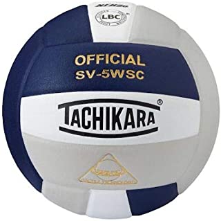 Tachikara Leather Indoor Volleyball, Navy Silver