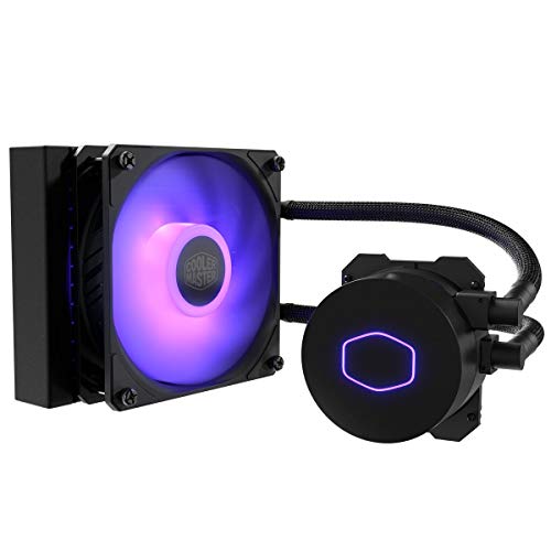 Cooler Master MasterLiquid ML120L RGB V2, Close-Loop AIO CPU Liquid Cooler, 120 Radiator, SickleFlow 120mm, RGB Lighting, 3rd Gen Dual Chamber Pump for AMD Ryzen/Intel LGA1200/1151