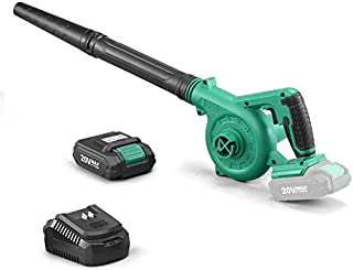 KIMO Cordless Leaf Blower, 2-in-1 Handheld Vacuum/Sweeper, 150 MPH, Variable Speed, w/2.0 Ah Li-ion Battery & Charger, for Blowing Leaf/Snow, Dusting