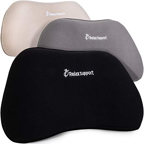 RS1 Back Support Pillow by Relax Support  Lumbar Pillow Upper and Lower Back for Chair Back Pain Uses ArcContour Special Patented Technology Has Unique Lateral Convex Shape for a Pain Free Back