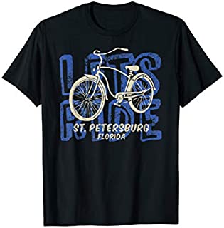 Lets Ride St Petersburg Florida - Beach Cruiser Cycling T-Shirt