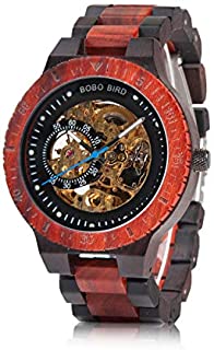 BOBO BIRD Mens Wooden Watches Luxury Mechanical Watch Lightweight Wood Band Timepieces for Men with Gift Box