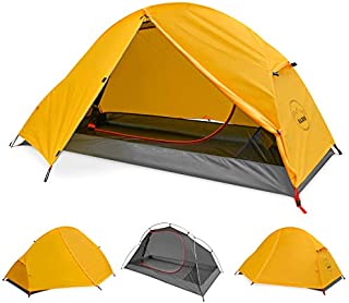 KAZOO Eco-Friendly 1 Person Ultralight Backpacking Tent Waterproof Tents Hiking Lightweight One Person Aluminum Frame (Eco-Friendly Fabric)