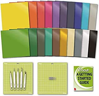 Cricut Explore Air 2 Essentials: Premium Vinyl Value Pack, GripMat, Tool, Fine-Point Blade and eBook