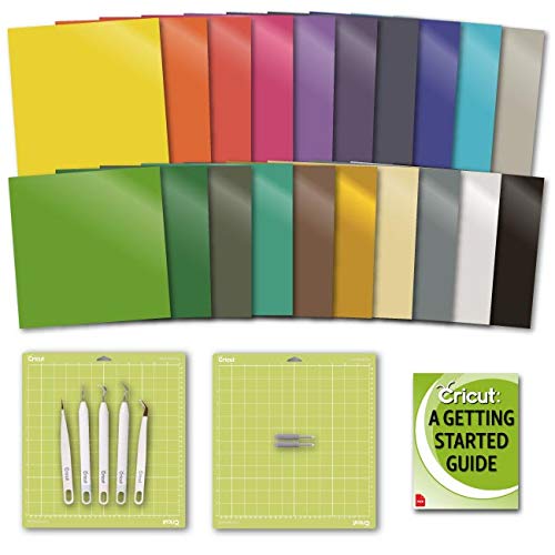 Cricut Explore Air 2 Essentials: Premium Vinyl Value Pack, GripMat, Tool, Fine-Point Blade and eBook