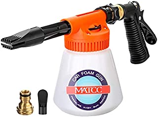 MATCC Car Foam Gun Foam Cannon Blaster 6 Adjustment Ratio Dial Foam Wash Gun Connects to Any Garden Hose Foam Sprayer for Car Home Cleaning with 0.23 Gallon Bottle