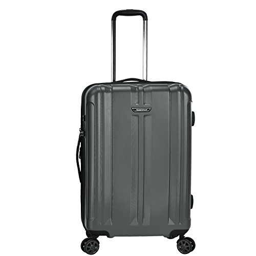 Traveler's Choice La Serena Polycarbonate Hardside Expandable Spinner Luggage, Gray, Checked-Medium 26-Inch