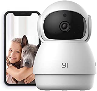 YI Indoor Wireless WiFi Security IP Camera Dome Guard, Smart Nanny Pet Dog Cat Cam Baby Monitor with Night Vision, 2-Way Audio, Motion Detection, 360-degree, Phone App, Works with Alexa and Google