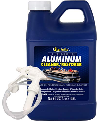 STAR BRITE 87764 Ultimate Aluminum Cleaner & Restorer - Safely Clean Pontoon Boats, Jon Boats & Canoes, 64 oz.