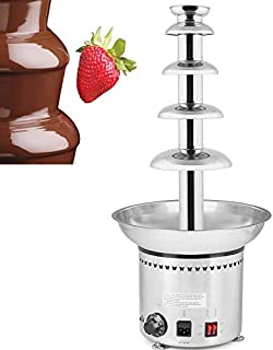 VEVOR 68CM/27.6 Inch Commercial Chocolate Fountain Machine for Weddings Parties Restaurants,32-230, 5 Tiers, Silver