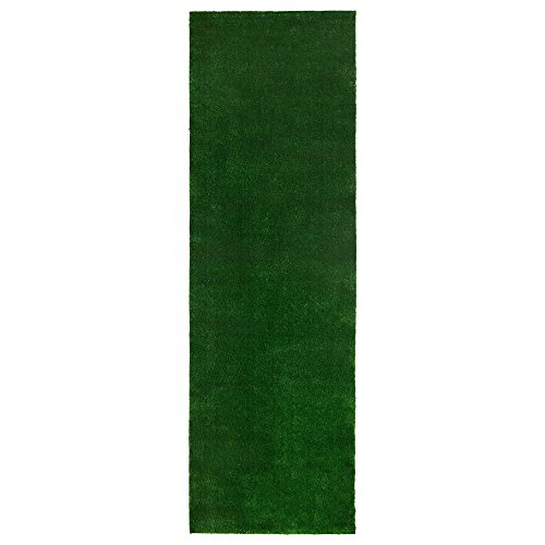 Sweethome Meadowland Collection Indoor and Outdoor Green Artificial Grass Turf Runner Rug 2'7