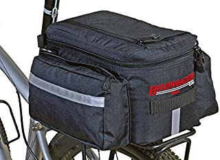 Bushwhacker Mesa Trunk Bag Black - w/Rear Light Clip Attachment & Reflective Trim - Bicycle Trunk Bag Cycling Rack Pack Bike Rear Bag Frame Accessories Behind Seat