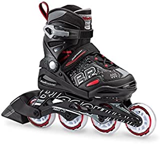 Bladerunner by Rollerblade Phoenix Boys Adjustable Fitness Inline Skate, Black and Red, Junior, Value Performance Inline Skates, US size Junior Youth 1 to 4