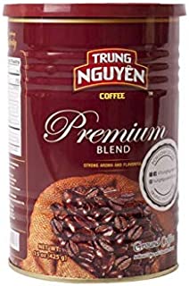 Trung Nguyen - Premium Blend - 15 Ounce Can | Vietnamese Coffee Ground Bean, Robusta and Arabica Premium Coffee Blend, Intense Flavor and Fragrance with Chocolate Hint, Medium Roast with Low Acidity