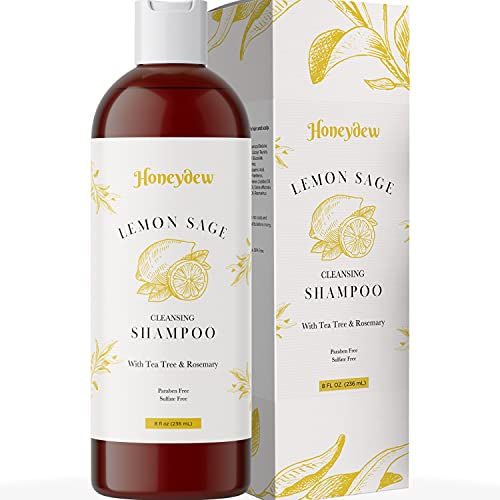 Lemon Sage Shampoo for Oily Hair - Herbal Oily Hair Shampoo for Greasy Hair with Lemon Sage Keratin and Tea Tree Oil for Hair and Scalp Care - Deep Cleansing Clarifying Shampoo Sulfate Free Formula