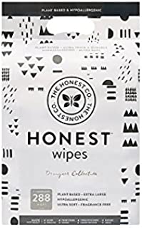 The Honest Company Designer Baby Wipes - 288 Count | Pattern Play | Over 99 Percent Water | Pure & Gentle | Plant-Based | Fragrance Free | Extra Thick & Durable Wet Wipes