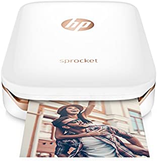 HP Sprocket Portable Photo Printer, X7N07A, Print Social Media Photos on 2x3 Sticky-Backed Paper - White