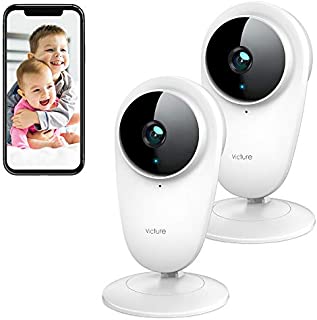 Victure 2pcs 1080P Video Baby Monitor WiFi Camera Home Camera Indoor Pet Security Camera with Night Vision 2-Way Audio Motion Detection for Home/Office/Baby/Nanny/Pet