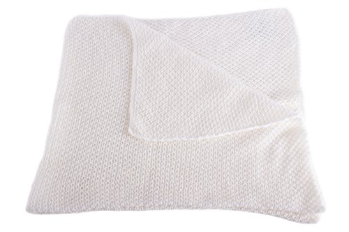 Unisex Super Soft 100% Cashmere Baby Blanket -'White' - Hand Made in Scotland by Love Cashmere