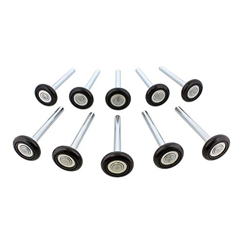 ABN Quiet Garage Door Rollers Nylon Door Wheels Replacement Garage Roller, Black 2in 13 Ball Bearing 4in Stem 10pk