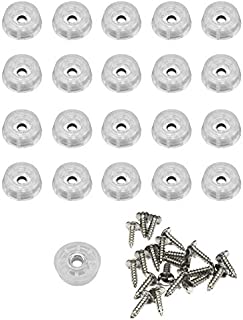 20 Small Clear Round Rubber Feet W/Screws- .250 H X .671 D - Made in USA - Food Safe Cutting Boards Electronics Crafts #