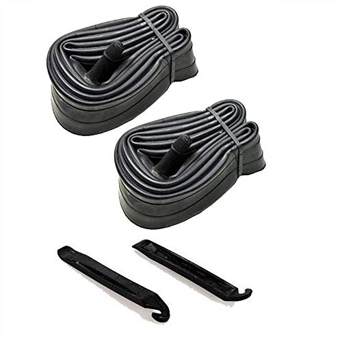 SCK 2 Pack 20 Inch Bike Tubes Plus 2 Tire Levers, 20x1.75/1.95/2.10/2.125 Schrader Valve MTB Bike Inner Tubes, Black