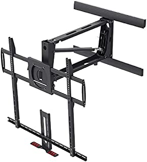 Monoprice Above Fireplace Pull-Down Full-Motion Articulating TV Wall Mount Bracket For TVs 55in to 100in, Max Weight 154lbs, VESA Patterns Up to 800x600, Rotating, Height Adjustable Black