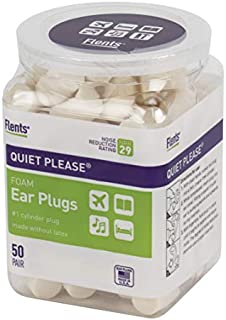 Flents Ear Plugs, 50 Pair, Ear Plugs for Sleeping, Snoring, Loud Noise, Traveling, Concerts, Construction, & Studying, NRR 29