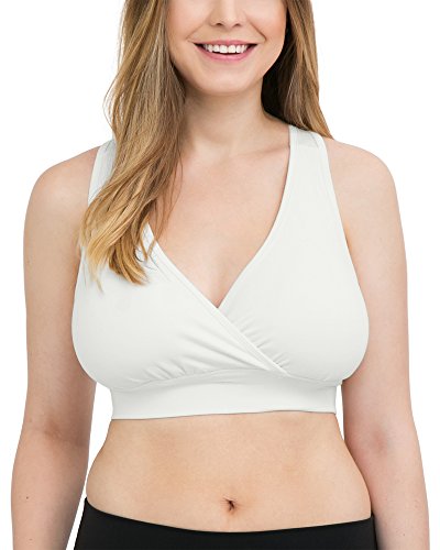 Kindred Bravely French Terry Racerback Nursing Sleep Bra for Maternity/Breastfeeding (Medium, Ivory)