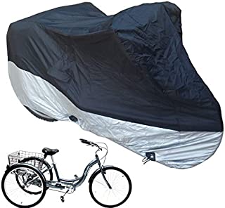 Premium Adult Tricycle Cover Heavy Duty Fabric Fits Schwinn, Westport and Meridian- Protect Your Bike from Rain, Dust, Debris, and Sun when Storing Outdoors or Indoors - in Black HW400 