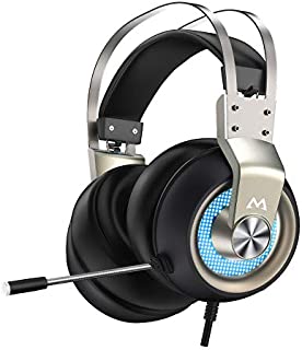 Mpow Gaming Headset Xbox One Headset with 7.1 Surround Sound, PC PS4 Headset with Noise Canceling Mic & LED Light, Compatible with PC, PS4, PS5, Switch, Xbox One Controller (EG3 Pro)