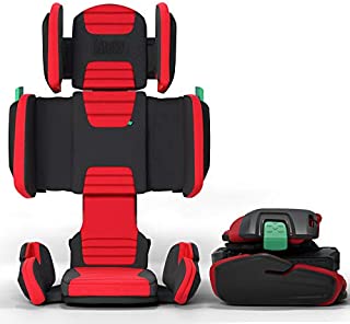 mifold hifold Fit-and-Fold Highback Booster Seat,  Adjustable Highback Booster Car Seat for Everyday, Carpooling and More  Foldable Booster Seat for Travel, Racing Red