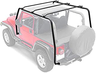 ECOTRIC Textured Black Upper Top Roof Rack for 1997-2006 Jeep Wrangler TJ - Replace for Part # 76713