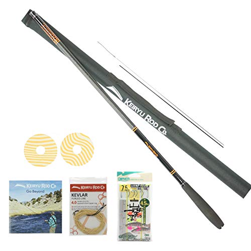 Keiryu Rod Co. Telescoping 17.7 FT Keiryu Trout Rod. Perfect for Weighted Nymphs, Bait, Artificials. High Performance IM Carbon Rod and Starter Kit.