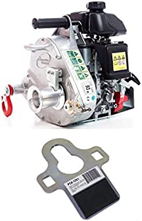 Portable Winch PCW5000 Gas-Powered Capstan Pulling Winch with PCA-1261 Winch Anchor Plate (Bundle, 2 Items)