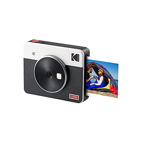 Kodak Mini Shot 3 Retro 3x3 Portable Wireless Instant Camera & Photo Printer, Compatible with iOS, Android & Bluetooth, Real Photo HD 4Pass Technology & Laminated Finish, Premium Quality  White