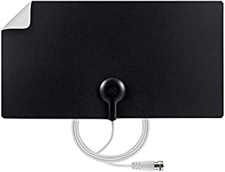 GE Ultra Edge Indoor TV Antenna, Slim Home Decor Reversible Black White, 4K 1080P VHF UHF, Long Range Antenna, Digital, HDTV Antenna, Smart TV Compatible, 6Ft Coaxial Cable, 11264