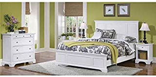 Home Styles Naples White Queen Bed, Night Stand and Chest with Head and Footboard, Drawers, and Open Storage Area