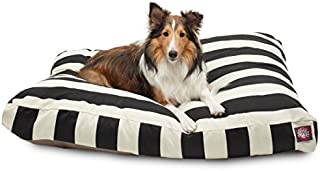 Black Vertical Stripe Large Rectangle Pet Bed