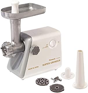 Panasonic Meat Grinder, Electric Heavy Duty with Sausage Stuffer and Kubbe Maker Attachments, Precision Japanese Technology, Multifunctional Tabletop, 1, White