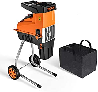 TACKLIFE Wood Chipper, 15-Amp Garden Shredder, Max 1.77-in Cutting Capacity, Compact & Light-Weight Compost Shredder, Adjustable Cutting Blade, 60L Collection Bag - TKWS01A