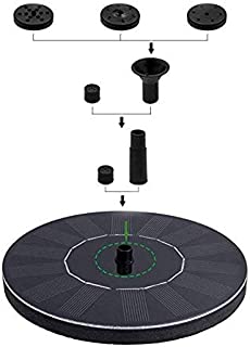 Honche Solar Fountain Pump Mini Solar Powered Bird Bath Fountain Pump 1.4W Solar Panel Kit Water Pump for Pond, Pool, Garden, Fish Tank, Aquarium,Pat (round)