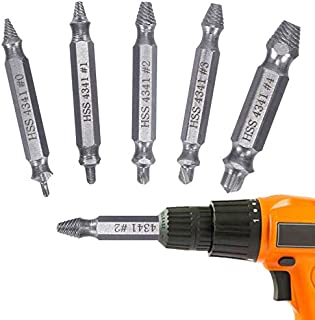 MIZOMOR 6Pcs Screw Extractor Set Damaged Stripped Screw Extractor Kit Drill Bit Set Broken Bolt Extractor and Screw Remover Set H.S.S 4341 for Broken Rust Screw Bolt Easy Out