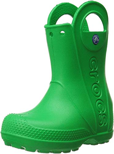 Crocs Kids' Handle It Rain Boots, Easy On for Toddlers, Boys, Girls, Lightweight and Waterproof, Grass Green, 6 M US Toddler