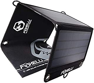 Foxelli Dual USB Solar Charger 10W - Portable Solar Panel Phone Charger for iPhone & Android Smartphones, iPads, Android Tablets, Power Banks & More, Solar Power Charger for Camping & Outdoors