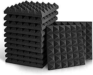 12 Pack Set Acoustic Foam Panels, Studio Wedge Tiles, 2